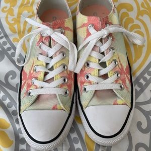 Converse All star women pink palm tree shoes